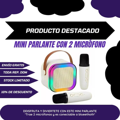 MINI PARLANTE CON 2 MICRÓFONO