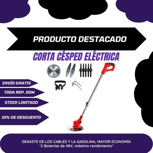 Corta Césped Eléctrica Plegable